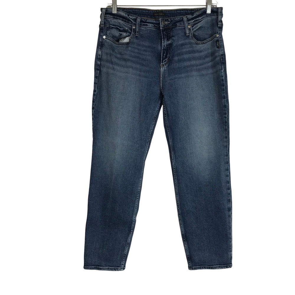 Silver Jeans Co. Women's Mid Rise Straight Leg Jeans Medium‎ Wash Size 18